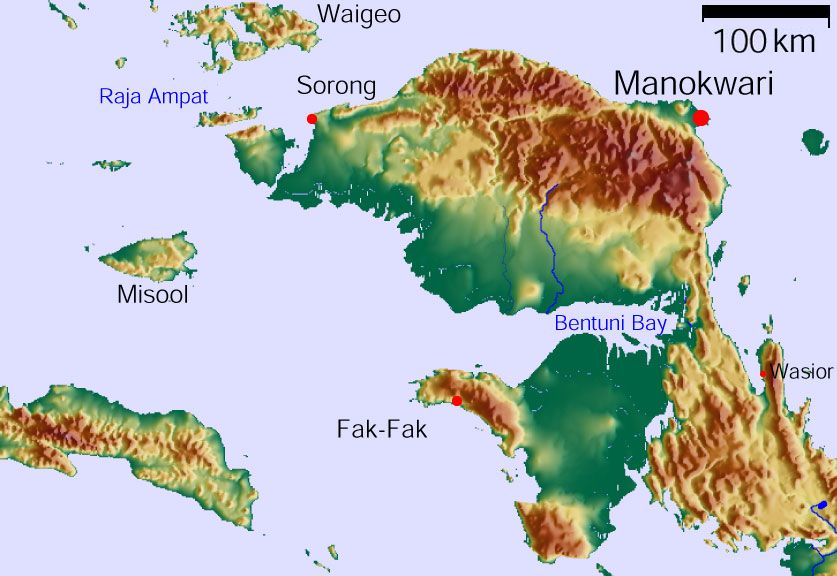 Map of Manokwari locality
